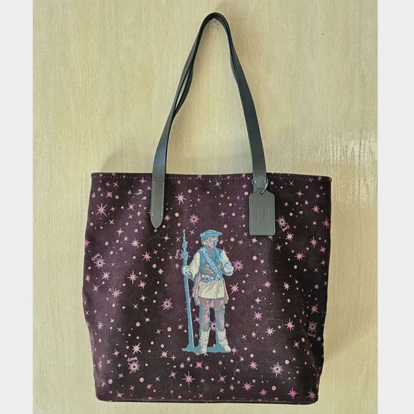 NWOT Star Wars X Coach Tote With Starry Print And Princess Leia As Boushh - Picture 1 of 11